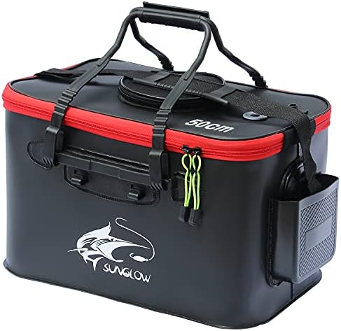 Grneric Fishing Bucket, 6Gallon/8Gallon/10Gallon Foldable Fish Bucket,Live Fish Container Multi-Functional Live Fish Bait Bucket,Outdoor Camping EVA Fishing Bag and Fish Protection Bucket by Grneric