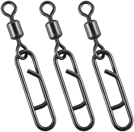 Dr.Fish Fishing Clips with Swivels, Speed Power Clips with Barrel Swivels Quick Change Lure Snap Swivels Fishing Tackle Leader Line Connector for Freshwater & Saltwater by DrFish