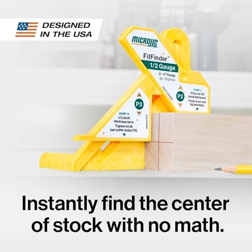 MICROJIG FitFinder 1/2 Gauge Wood Center Point Finder for Table Saw Blade, Joinery, Router, Bandsaw, Lathes and More, Woodworking Tools, FN12 - Image 2