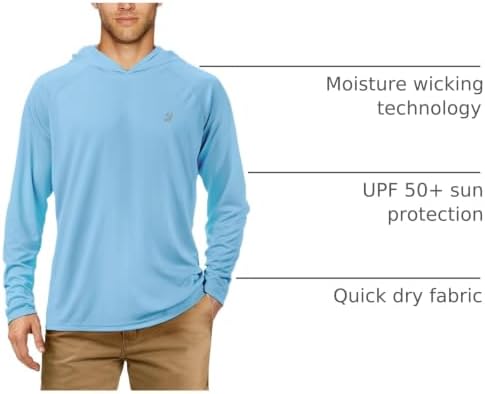 Roadbox Mens Fishing Sun Hoodie, Long Sleeve UPF 50+ UV Protection Shirts - Image 4