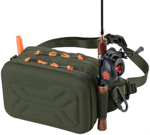 AUMENТAR Fishing Waist Bag, Lure Fishing Fanny Pack, Hard Shell Tackle Bag by AUMENTAR