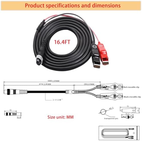 8.85FT-18FT Electric Fishing Reel Battery Power Cable is Compatible with Shimano, Daiwa Tanacom 1000, BeastMaster, Seaborg 500MJ, and ForceMaster. - Image 2
