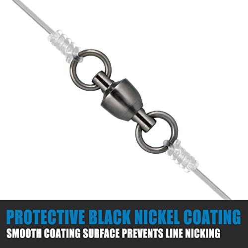 Dr.Fish 20 Pack Ball Bearing Fishing Swivels, Swivels Fishing Tackle Saltwater, Freshwater Stainless Heavy Duty Lure Leader Line Connector #10 - Image 6