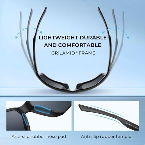 KastKing Osage Polarized Sport Sunglasses for Men and Women, Wrap Design - Image 6