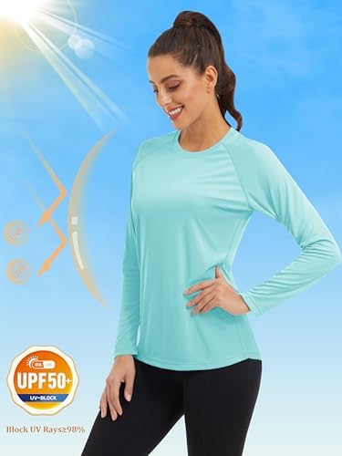 MAGCOMSEN Women's Long Sleeve Shirts UPF 50+ Sun Protection Shirts for Hiking Fishing Workout Rash Guard - Image 3