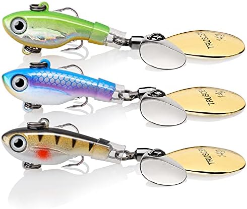 TRUSCEND Swim or Jig Fishing Spinner Baits for Freshwater and Saltwater, Rooster Tail Fishing Lures for Trout Bass Walleye Crappie Salmon Pike, Blade Bait with Copper Blade by TRUSCEND