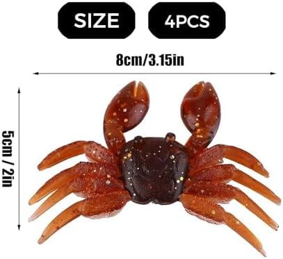 15PCS Crab Bait Kit - Artificial Silica Gel Lures, Lifelike 3D Soft Crab Lures for Freshwater Fishing - Image 6