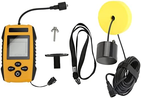 Garosa Wired Fish Finder Depth Finder, Portable HD LCD Sonar Detection with 328ft Depth Range Backlight Display Included Transducer for Kayak Boat ABS 1 Pack by Garosa