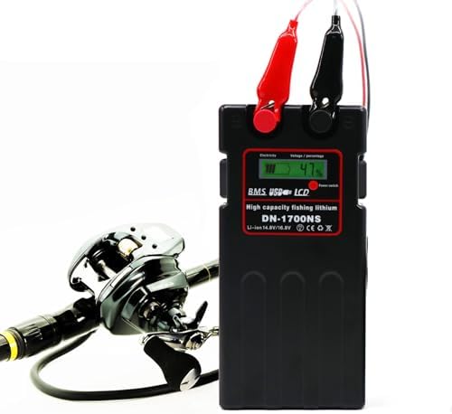 Electric Fishing Reel Battery. 14.8V/14Ah/9600mAh Reel Battery. Built-in Protection chip. Comes with Two USB Ports, Protective case and Shoulder Strap. Compatible with Daiwa & Shimano Electric reels. by Unknown