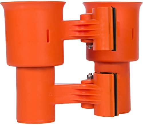 ROBOCUP, (Orange), Patented Clamp On Boat Cup Holder |Multifunction Dual Drink Caddy for Fishing Poles, Tools, Net, Gaff |Portable Storage for Boating, Beach, Umbrellas, Golf Carts, Strollers - Image 4
