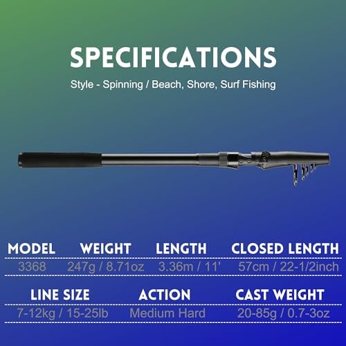 Whistytwig Carbon Fiber Telescopic Fishing Rod - Portable Collapsible Design for Travel and Adventure - Versatile Saltwater and Freshwater Fishing Pole - Image 3