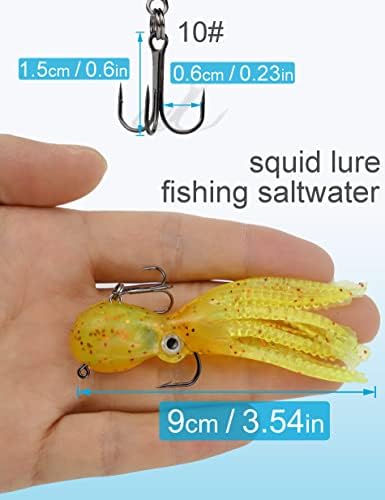 Octopus Swimbait Squid Jig Soft Fishing Lure with Skirt Tail, 5pcs - Image 2