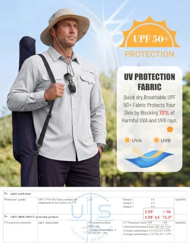 WULFUL Men's Sun Protection Fishing Shirts UPF 50+ Lightweight Quick Dry Cooling Long Sleeve Shirts for Work Hiking Safari - Image 4
