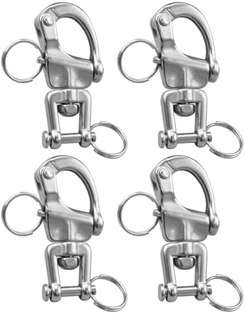 316 Stainless Steel Snap Shackle with Swivel Eye, Quick Release Marine Grade Shackle for Sailing, Boat Rigging, Halyard Hardware(70mm 4pcs) by CouldSpark