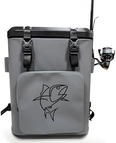 Backpack Coolers Insulated Leak Proof, Fishing Backpack with Cooler Lightweight, Magnetic Closure Waterproof Durable for Camping & Hiking - Gray by FishKillBags