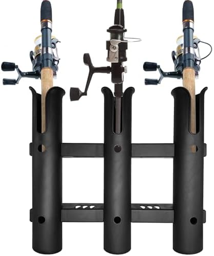 2Pcs Fishing Rod Holder Bracket Tube,3-Pole Side Mount Rod Holder with Screws Portable Boat Rod Rack Tube for Garage Wall Mounted Fishing Boat Golf Cart Cooler ATV Trailer - Image 5