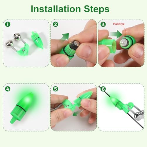 25 PCS Fishing Rod Bells with Tip up Lights, Dual Fishing Bite Alarms for Fishing Poles, Bright LED Fishing Lights for Night Fishing, Ice Fishing, Anti-Slip Clip Fishing Alert Bells for Rods - Image 6