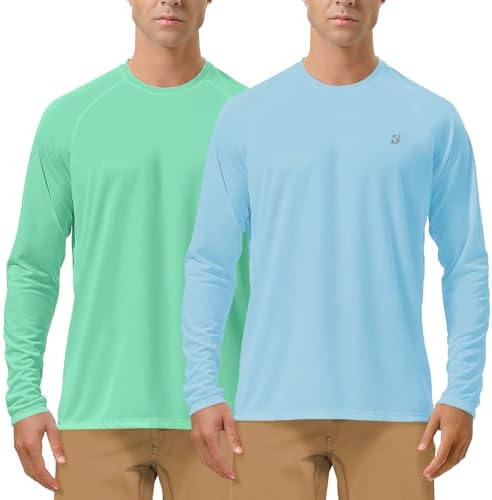 Roadbox Men's UPF 50+ UV Sun Protection Shirts, Long Sleeve Swim Rash Guard by Roadbox