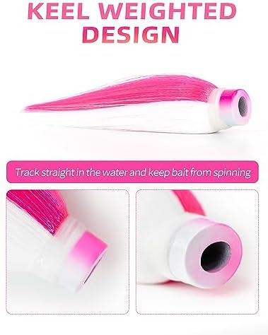 BLUEWING Sea Trolling Lures with Lead Head Saltwater Fishing Witches Big Game Ballyhoo Skirt for Tuna, Wahoo, Sailfish, Mahi Mahi 1oz, 2oz, 4oz, 6oz, 8oz - Image 3
