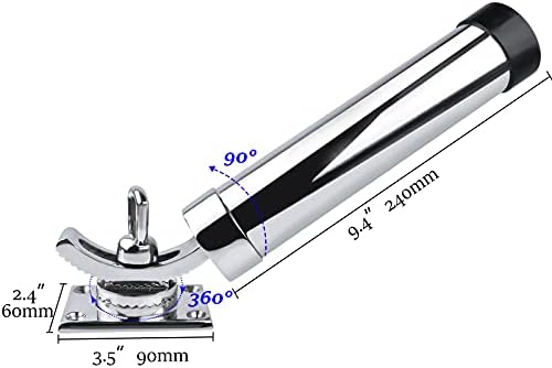 Deck Mount Fishing Rod Holder, Marine Grade Stainless Steel Adjustable Fishing Rod Holders, Support for Marine Boat Yacht - Image 3