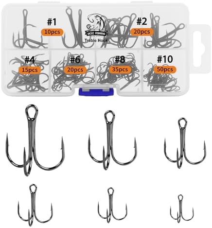 UCEC Fishing Hooks Treble Hooks for Trout Saltwater Freshwater Fish Hook by UCEC
