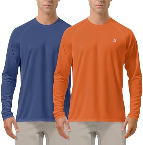 Roadbox Men's UPF 50+ UV Sun Protection Shirts, Long Sleeve Swim Rash Guard by Roadbox