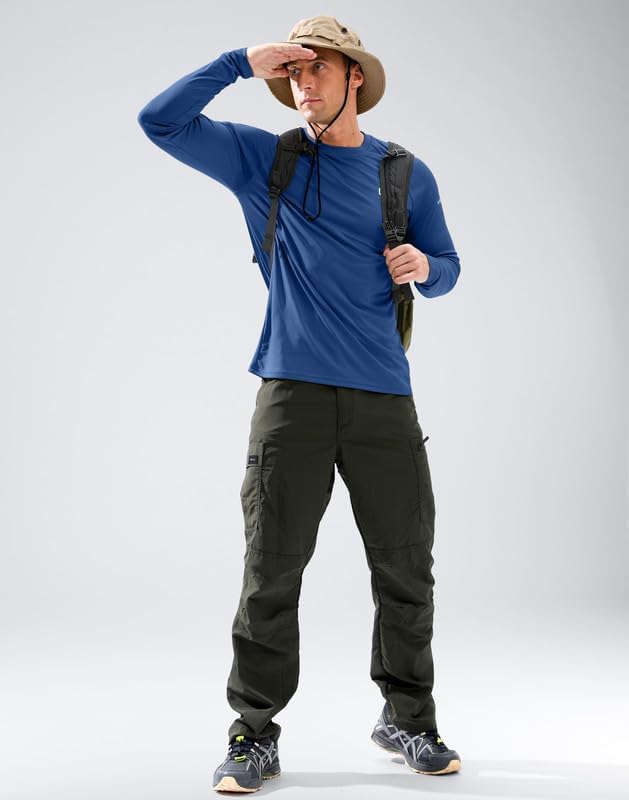 Men's Sun Protection Swim Long Sleeve UPF 50+ Rash Guard Lightweight Shirts - Image 2