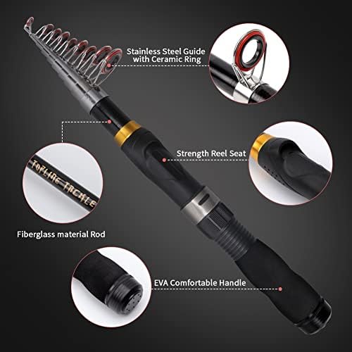 Collapsible Fishing Rod and Reel Combo, BalanZze Telescopic Fishing Rod with Spinning Reel, Portable Collapsible Fishing Pole Kit for Saltwater and Freshwater – Ideal Fishing Gift - Image 2