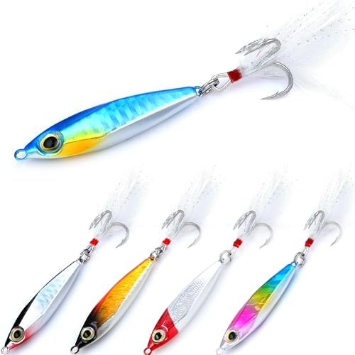 EXAURAFELIS Jigging Bait Fishing Lures Fishing Gear Jig Fishinglure Spoon Lures Sinking Metal Spoons swimbaits for Bass Trout Tuna Kingfish Snapper Cobia Tackle Box Freshwater Saltwater by EXAURAFELISFISHING