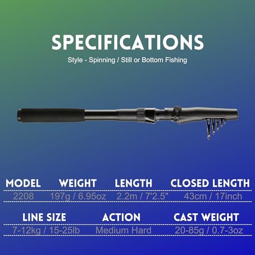 Whistytwig Carbon Fiber Telescopic Fishing Rod - Portable Collapsible Design for Travel and Adventure - Versatile Saltwater and Freshwater Fishing Pole - Image 4