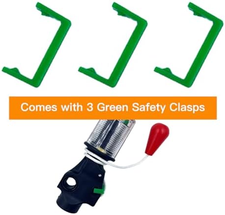Automatic Inflator Device with 3 PCS Safety Clasps for Inflatable Life Jacket, Suitable for Cartridge Cylinder with 1/2 Inch Thread Life Vest Life Saving Belt - Image 4