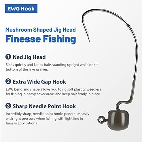 MadBite by KastKing Ned Rig Jig Heads for Soft Fishing Lure Kits - Image 3