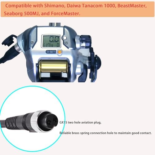 8.85FT-18FT Electric Fishing Reel Battery Power Cable is Compatible with Shimano, Daiwa Tanacom 1000, BeastMaster, Seaborg 500MJ, and ForceMaster. - Image 7