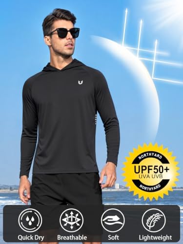 NORTHYARD Men's Sun Hoodie Long Sleeve Fishing Shirts UPF 50+ Rash Guard - Image 3
