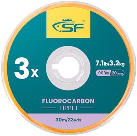 SF Clear Fluorocarbon Fly Fishing Tippet & Leader Line by SUNSHINEFISHING