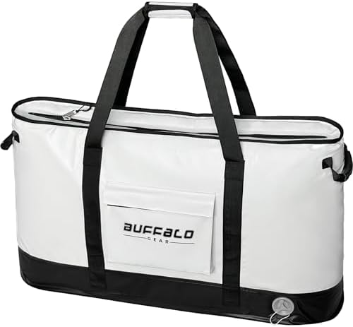 Buffalo Gear Insulated Fish Cooler Bag 106Qt Fish Kill Bag with YKK Zipper, Flat Bottorm Fishing Bag Keep Your Catch Cool and Fresh All Day by BuffaloGear