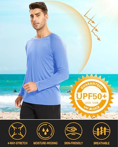 MAGCOMSEN Men's Long Sleeve Shirts UPF 50+ UV Sun Protection Athletic Shirts for Hiking Running Workout Rash Guard - Image 2