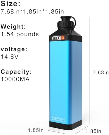 Super Mini 14.8V 10000 mAh Electric Reel Battery. Aluminum Alloy Rustproof Case. Compatible with Daiwa & Shimano Electric Fishing rReels. High Performance and Reliable Power Supply - Image 3
