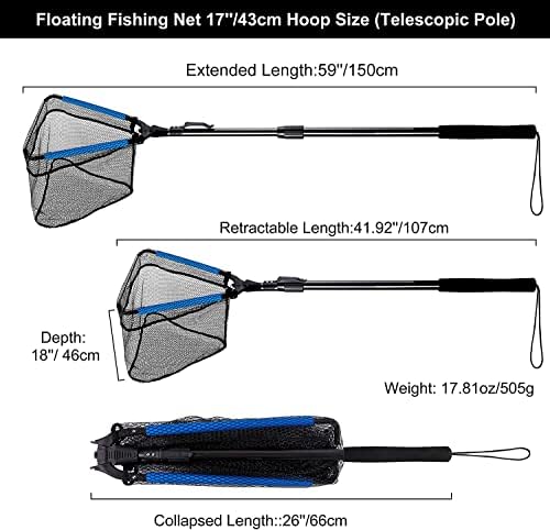 PLUSINNO Fishing Net Fish Floating Landing Net with Handle - Image 3