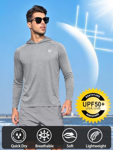 NORTHYARD Men's Sun Hoodie Long Sleeve Fishing Shirts UPF 50+ Rash Guard - Image 3