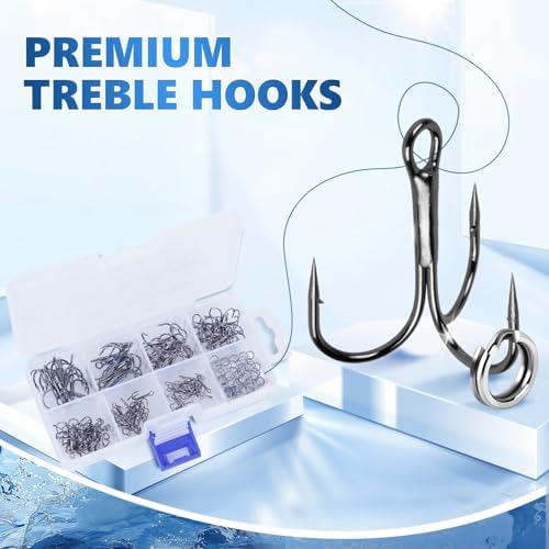UCEC Fishing Hooks Treble Hooks for Trout Saltwater Freshwater Fish Hook - Image 6