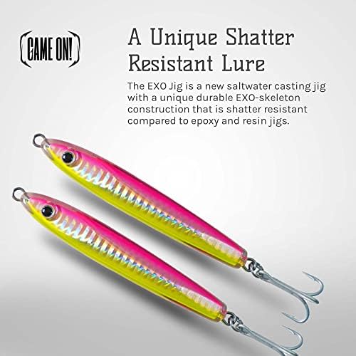 Game On! EXO Jigs™ - Shatter Resistant Jig - Saltwater Lures for Long-Distance Casting - Durable 4X VMC Hooks for Tuna - Image 3