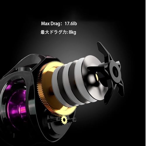 Baitcaster Reel, Fishing Reel, Magnet Braking System, 17.6 LB Max Drag, 7.2:1 and 6.3:1 Gear Ratio - Image 4