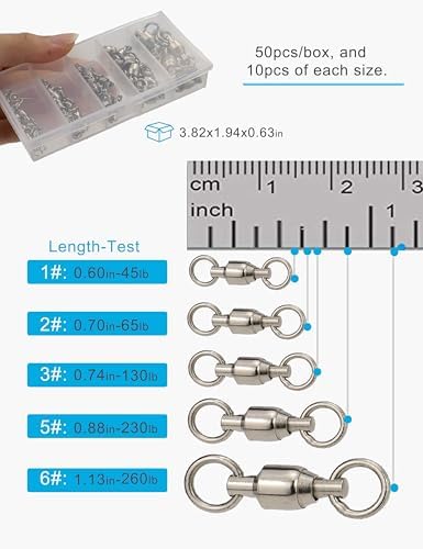 Ball Bearing Swivels Saltwater Swivel Heavy Duty Snap Connector - Image 3