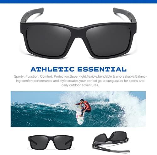 suoso Polarized Sports Sunglasses for Men: UV400 Protection Glasses Wrap Around Goggles for Driving Fishing - Image 4