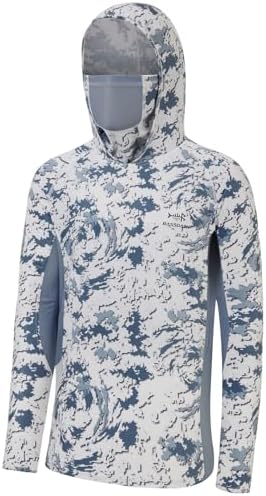 BASSDASH Men's UPF 50+ Camo Long Sleeve Hunting Fishing Hoodie Shirt by Bassdash