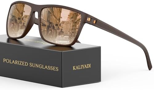 KALIYADI Polarized Sunglasses for Men, Lightweight Sun Glasses with UV Protection for Driving Fishing Golf by KALIYADI