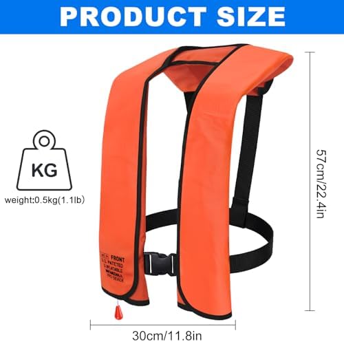2-Pack Adult Automatic Inflatable PFD Jacket, Adjustable and Lightweight Water Sports Vest for Kayak SUP Paddleboarding Boating Sailing Fishing (Buoyancy is Greater Than 150 N) - Image 2