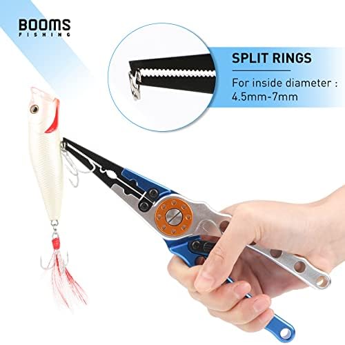 Booms Fishing X1 Aluminum Fishing Pliers Saltwater, Surf Fishing Tackle Kit, Fishing Multitool Hook Remover Braided Fishing Line Cutting and Split Ring with Coiled Lanyard and Sheath - Image 5