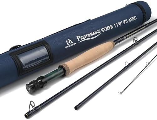 M MAXIMUMCATCH Maxcatch Performance Nymph Fly Fishing Rod in 2/3/4wt: 10ft/11ft, IM10 Carbon, AAA Cork Handle, Rod Tube and Combo Set Available by Maxcatch